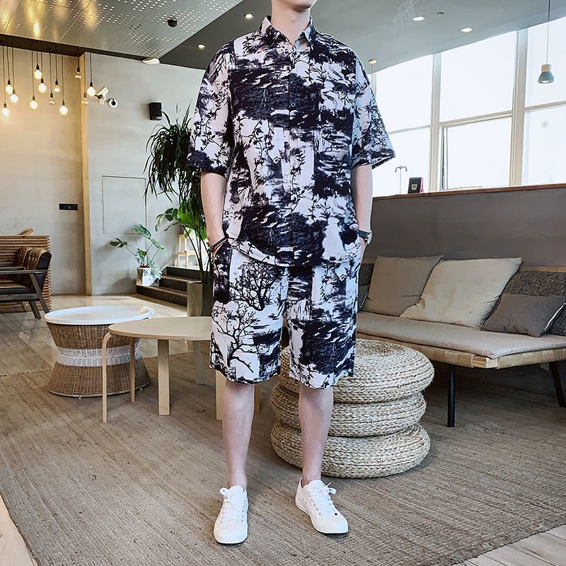  メンズ セットアップ 羽織り ハーフパンツ 柄 リゾート 上下(その他)｜売買されたオークション情報、yahooの商品情報をアーカイブ公開 - オークファン その他