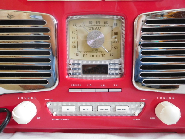 昭和レトロデザイン/ティアック TEAC AM FM ラジオ CDプレーヤー SL-D80 赤/ラジオ視聴可/CD NG/現状渡し_2