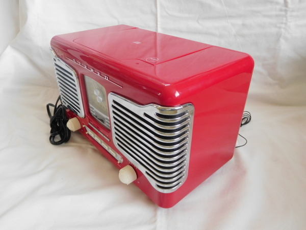 昭和レトロデザイン/ティアック TEAC AM FM ラジオ CDプレーヤー SL-D80 赤/ラジオ視聴可/CD NG/現状渡し_3