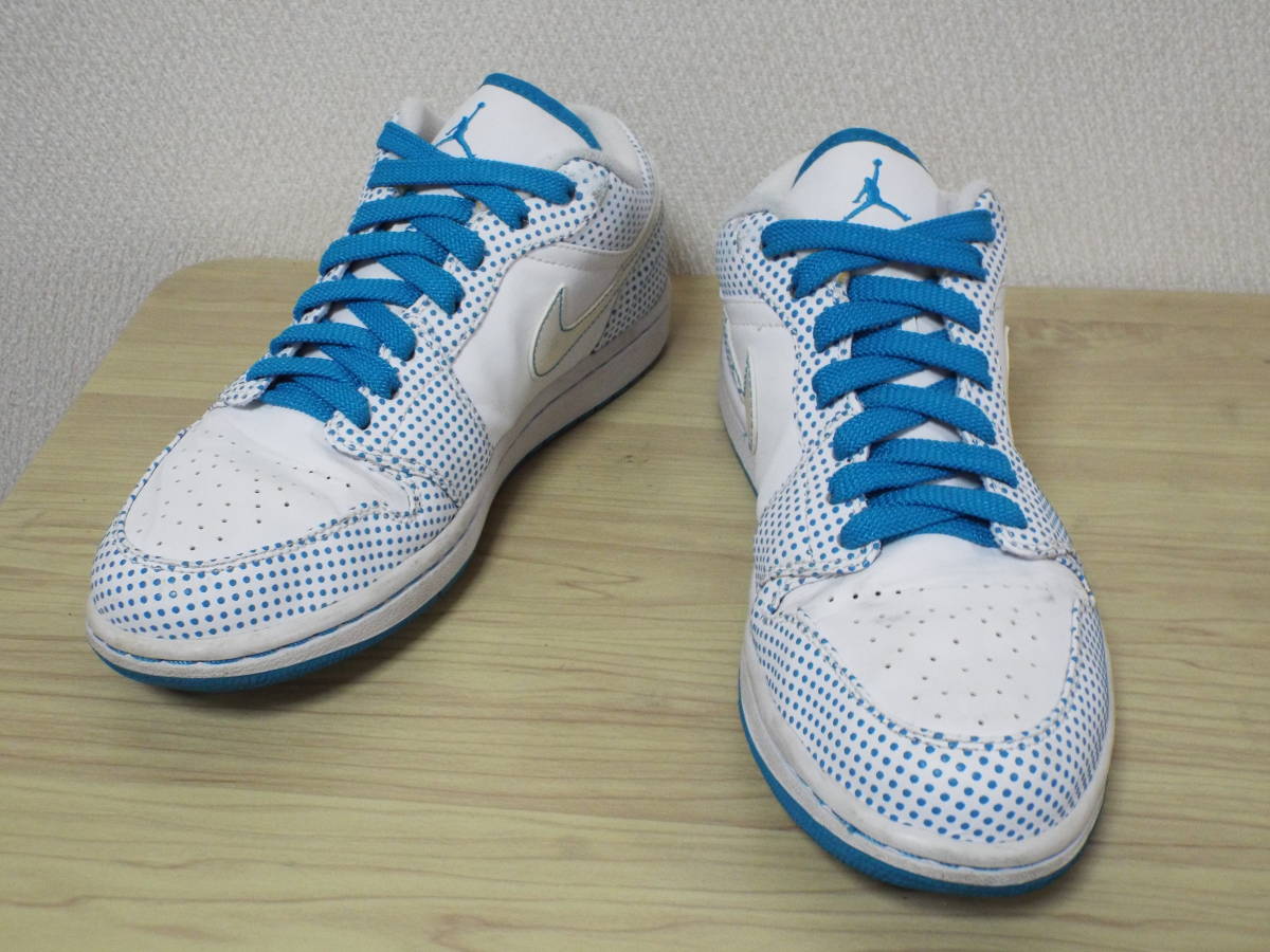 ★ NIKE ナイキ AIR JORDAN 1 PHAT LOW エアジョーダン1 ファット ロー【338145-141】★ 26.5cm スニーカー 白 ブルー・ポルカドット 