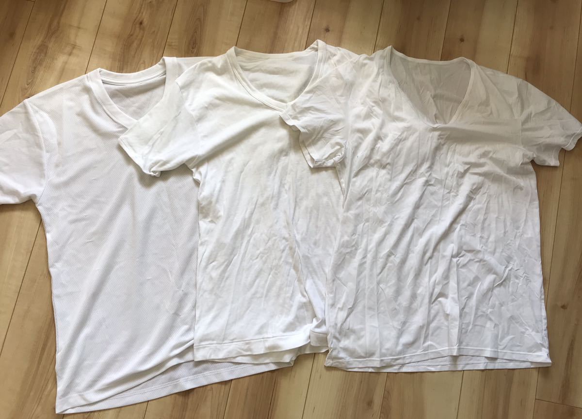ユニクロ メンズ L 3枚セット エアリズム Tシャツ 送料210円 白 ホワイト 夏用 洗い替え Vネック 半袖シャツ 半袖tシャツ 売買されたオークション情報 Yahooの商品情報をアーカイブ公開 オークファン Aucfan Com
