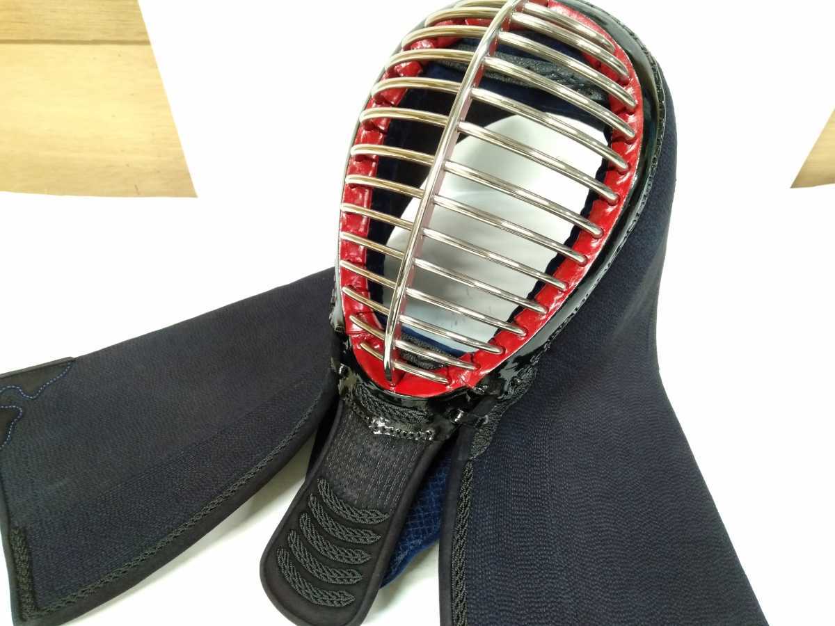 面ﾐｼﾝ刺 新品 面 源心 (げんしん) 」紺鹿革4ミリタイトステッチ剣道