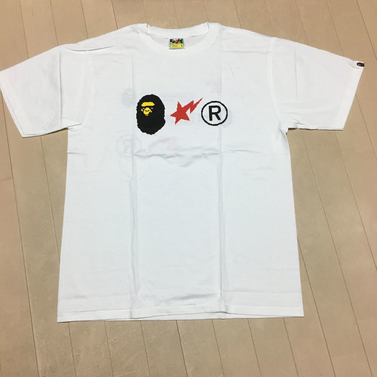 A BAPE ドット絵 Tシャツ 白 L 新品未使用 デッドストック BATHING APE