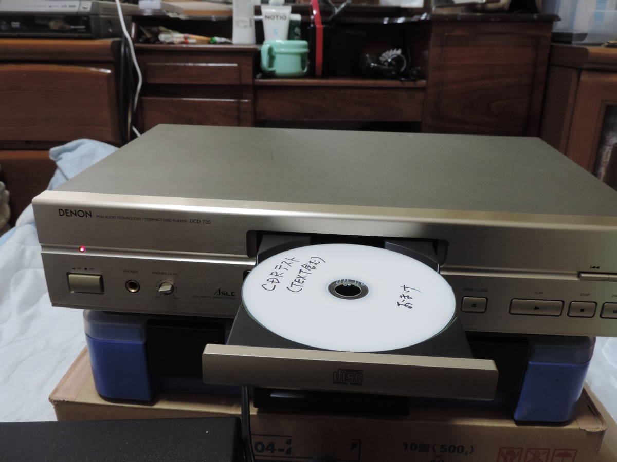 DENON フルサイズ　高音質CDプレーヤ　DCD-755AE　PU交換済　取説付き　CDRテストOK！ DENON - デノン ブラック DCD-755AE-SP CDプレーヤーの