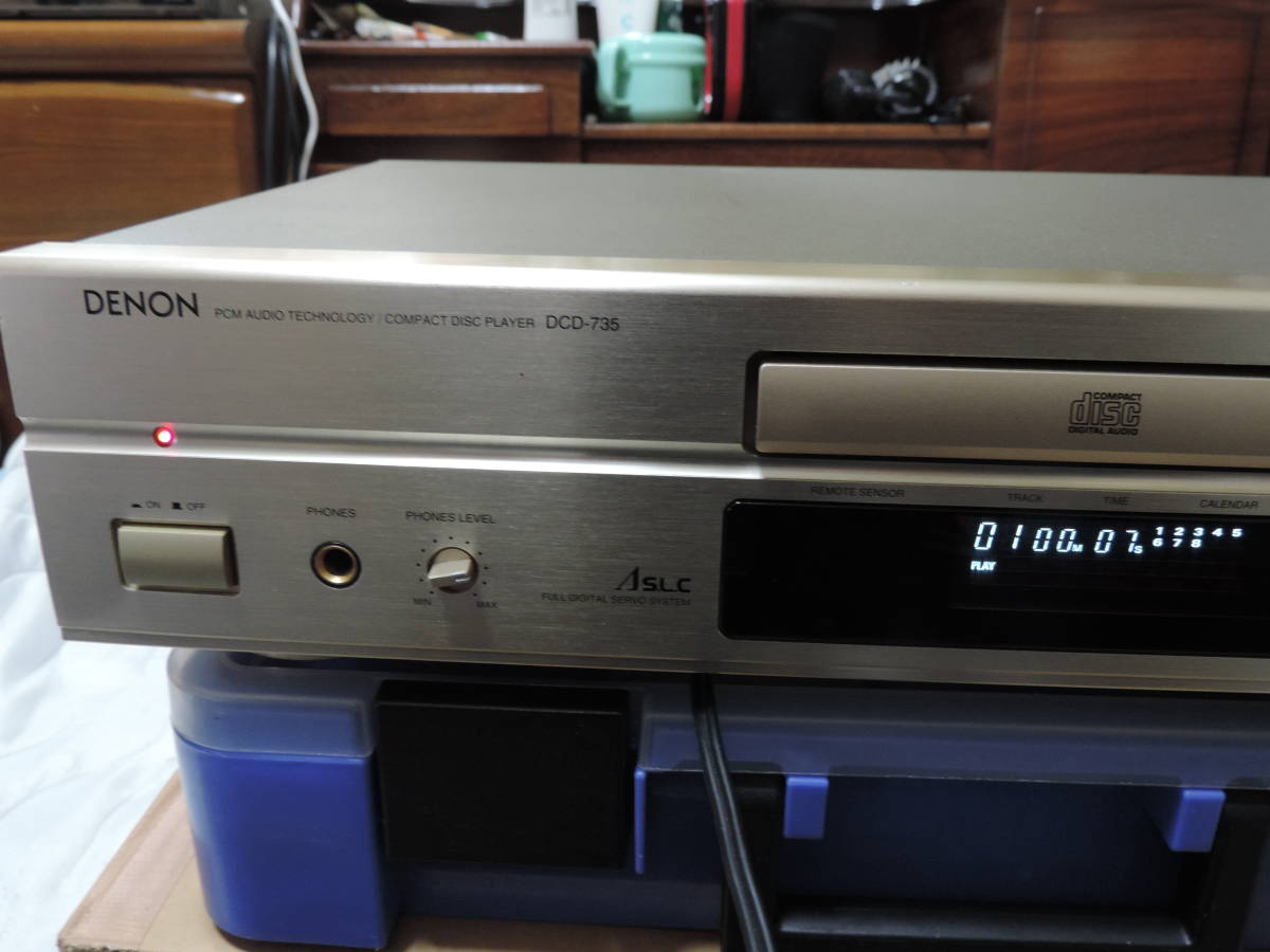 DENON フルサイズ　高音質CDプレーヤ　DCD-755AE　PU交換済　取説付き　CDRテストOK！ DENON - デノン ブラック DCD-755AE-SP CDプレーヤーの