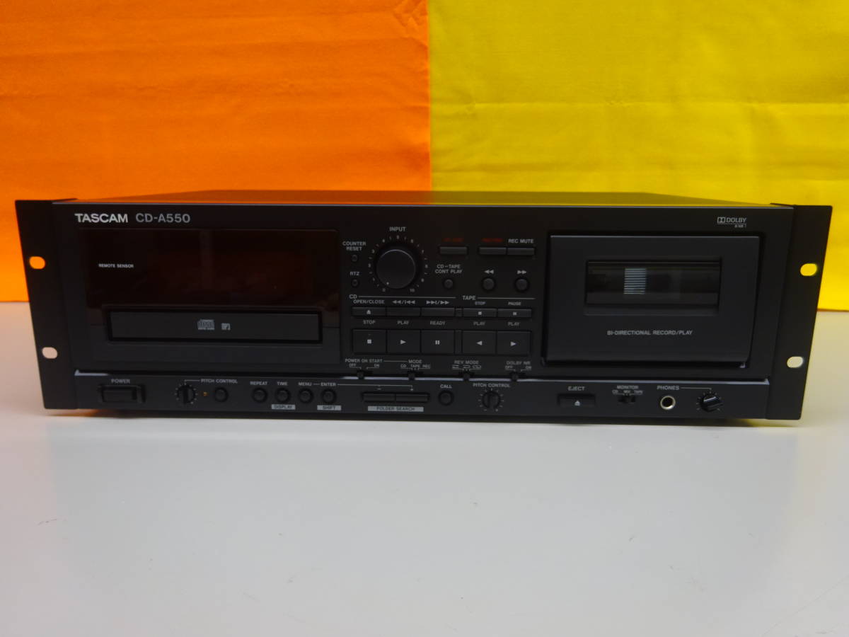 TEAC ティアック◆TASCAM 業務用 CD プレーヤー / カセットデッキ CD-A550 2010年製◆CD / カセット / オーディオ機器 ●C-3-6_2