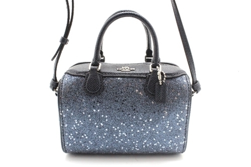 大黒屋60】COACH コーチ スター グリッター クロスグレーン レザー 