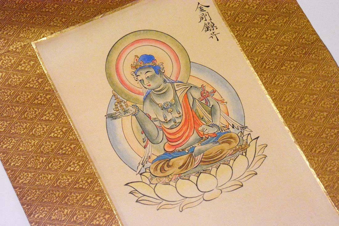 彩色金胎図像幅（細見古香庵箱書／高野山伝来／室町時代）