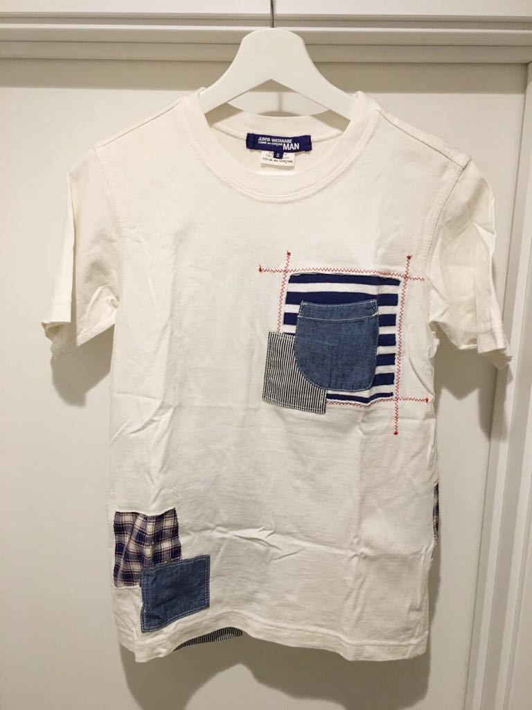 JUNYA WATANABE MAN パッチワークTシャツ S ホワイト