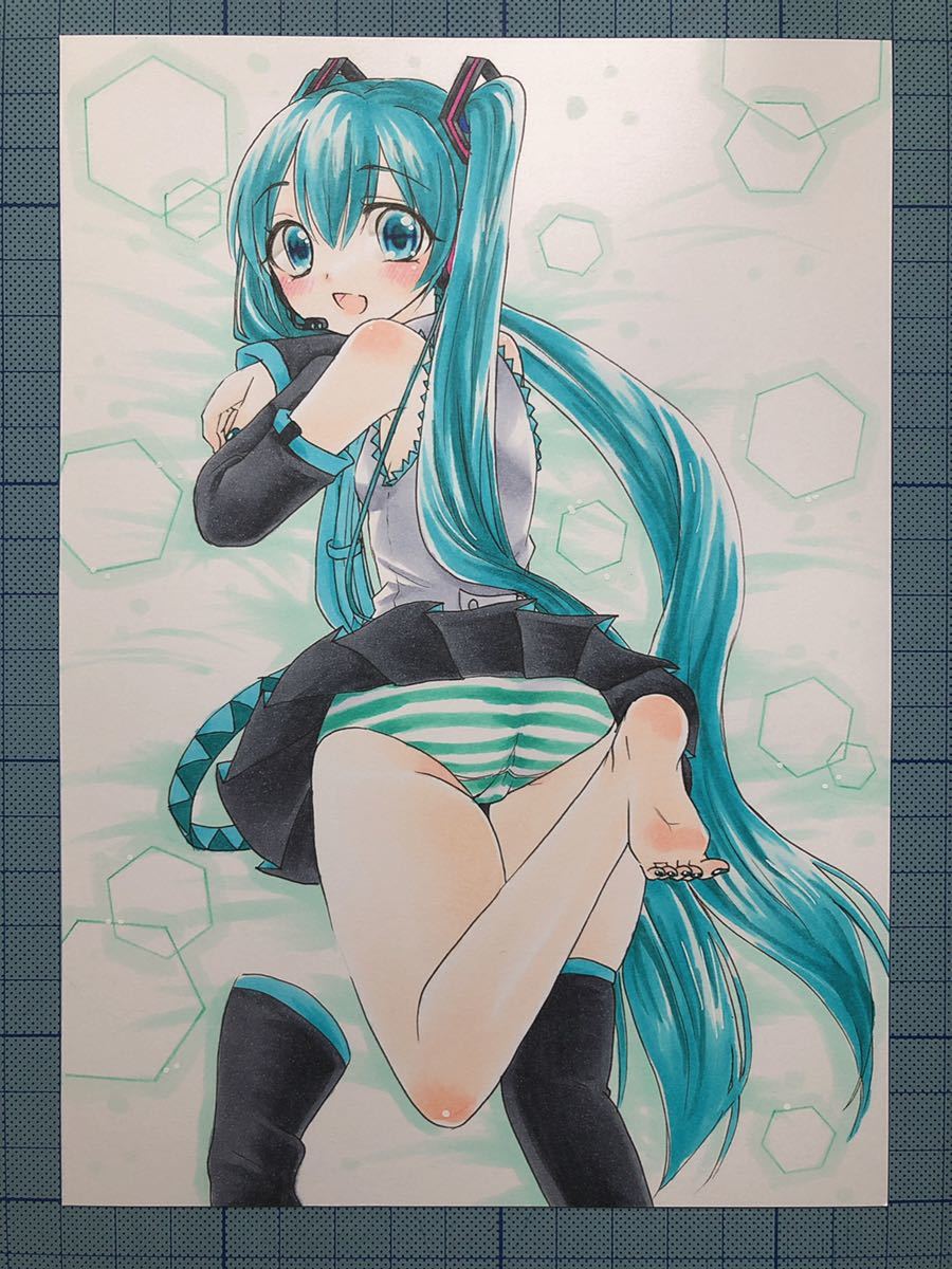 同人 手描きイラスト 女の子 ボカロ ボーカロイド 初音ミク ミク