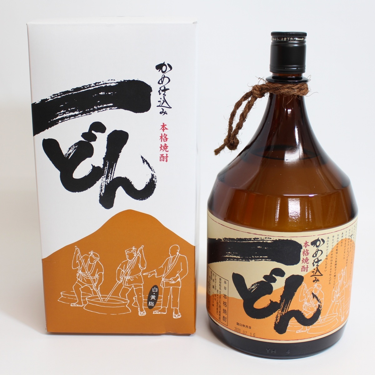 ☆438【未開栓】一どん 1800ml かめ仕込み 本格焼酎 箱付き かめ仕込み 1800ml 一どん 杜氏の里 ゴールドラベル 30度