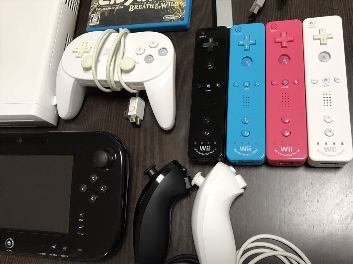 定番人気，高品質】 任天堂 WiiU 4人で遊べるセット おまけソフト12本付き