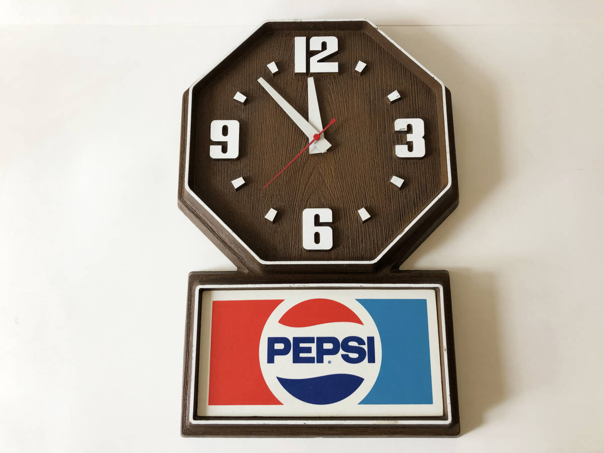 ☆美品＊アンティーク 80年代 Pepsi ペプシ 壁掛け時計 wall clock