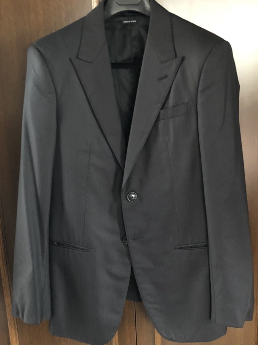 最高級 ジョルジオアルマーニ 黒ラベル ラムレザー×毛皮 コート 48 L相当 ARMANI アルマーニ 灰ストライプ 55万新品◇48=M◇黒ラベル◇GIORGIO