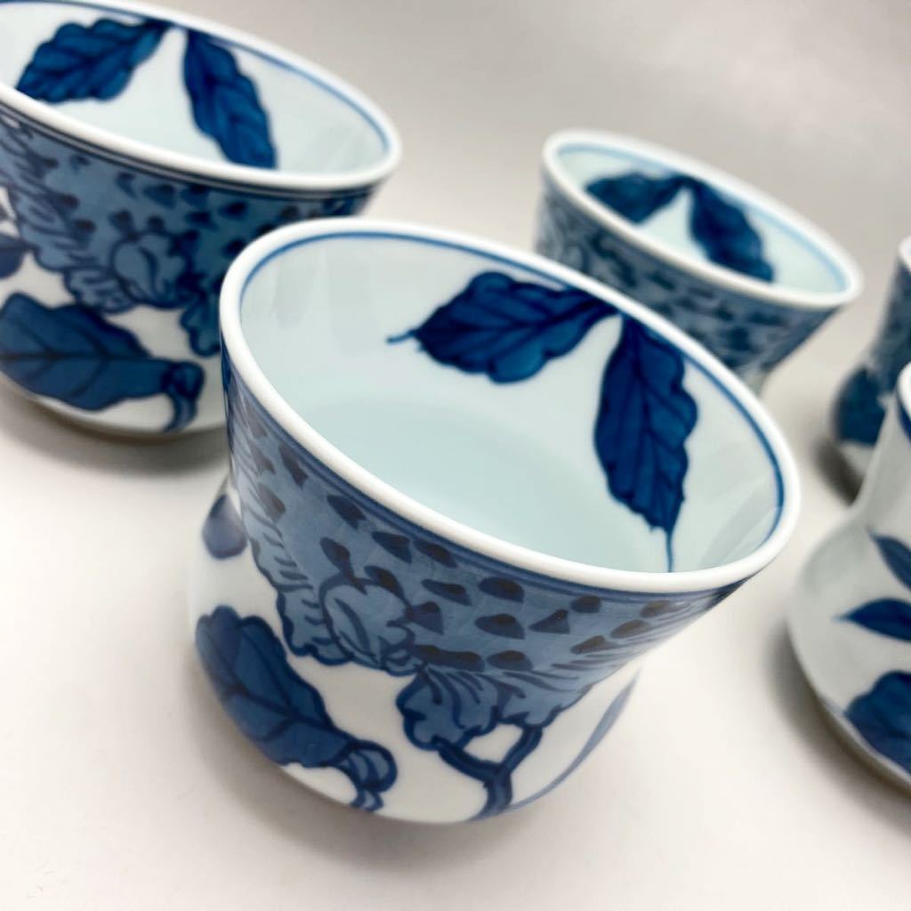 染付向日葵 湯呑揃 ｜ 有田焼の源右衛門窯公式オンラインショップ