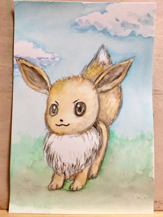 希少　2009年 ポケモンセンター イーブイ　水彩の様　シリーズ　1体おまけ 手描きイラスト イーブイ ポケモン ポケットモンスター 水彩 ハガキ