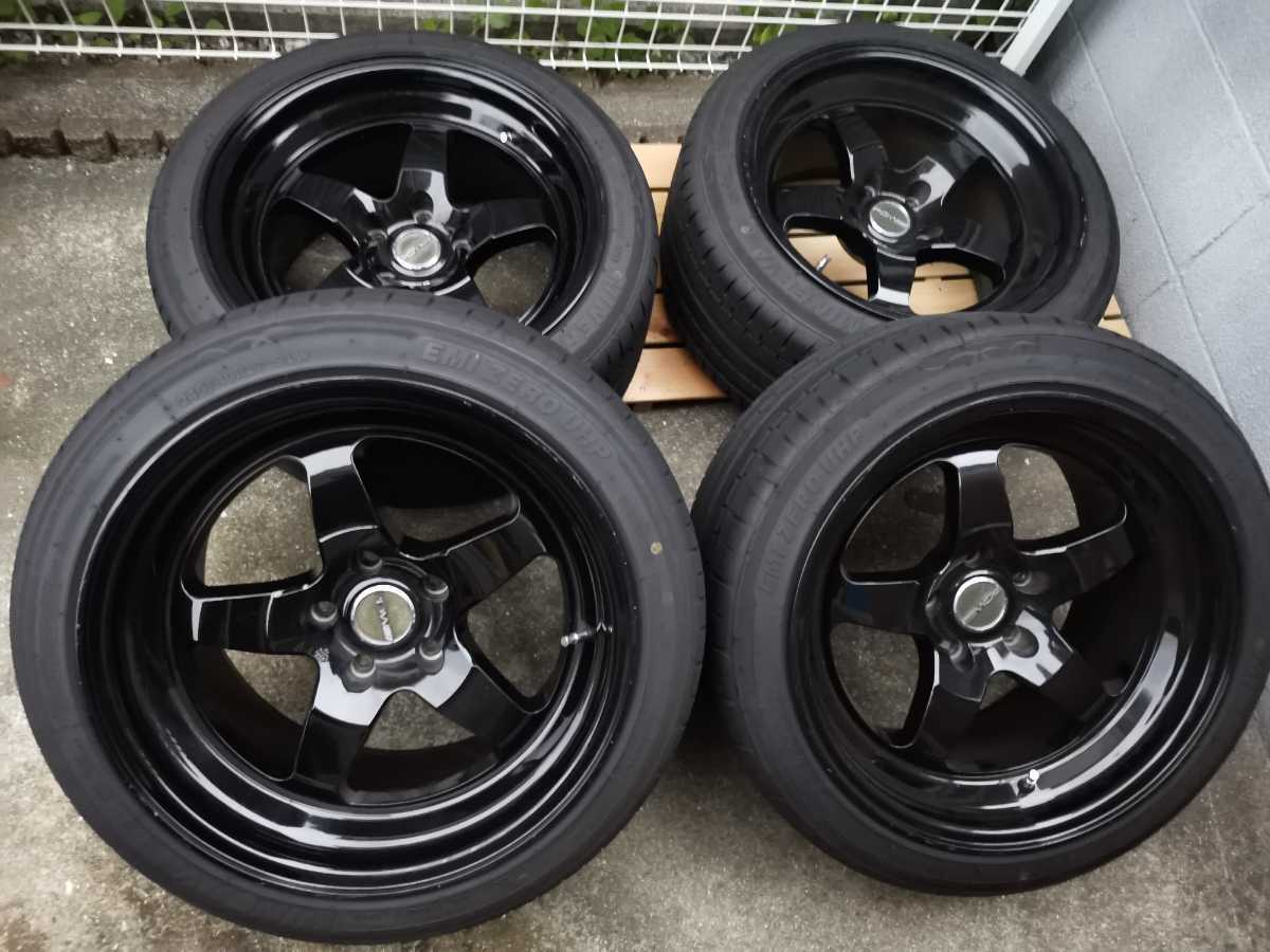 PDW 114.3 9.5J 5H 4本セット 0 中古 タイヤ付き ホイール タイヤ 73mm 17