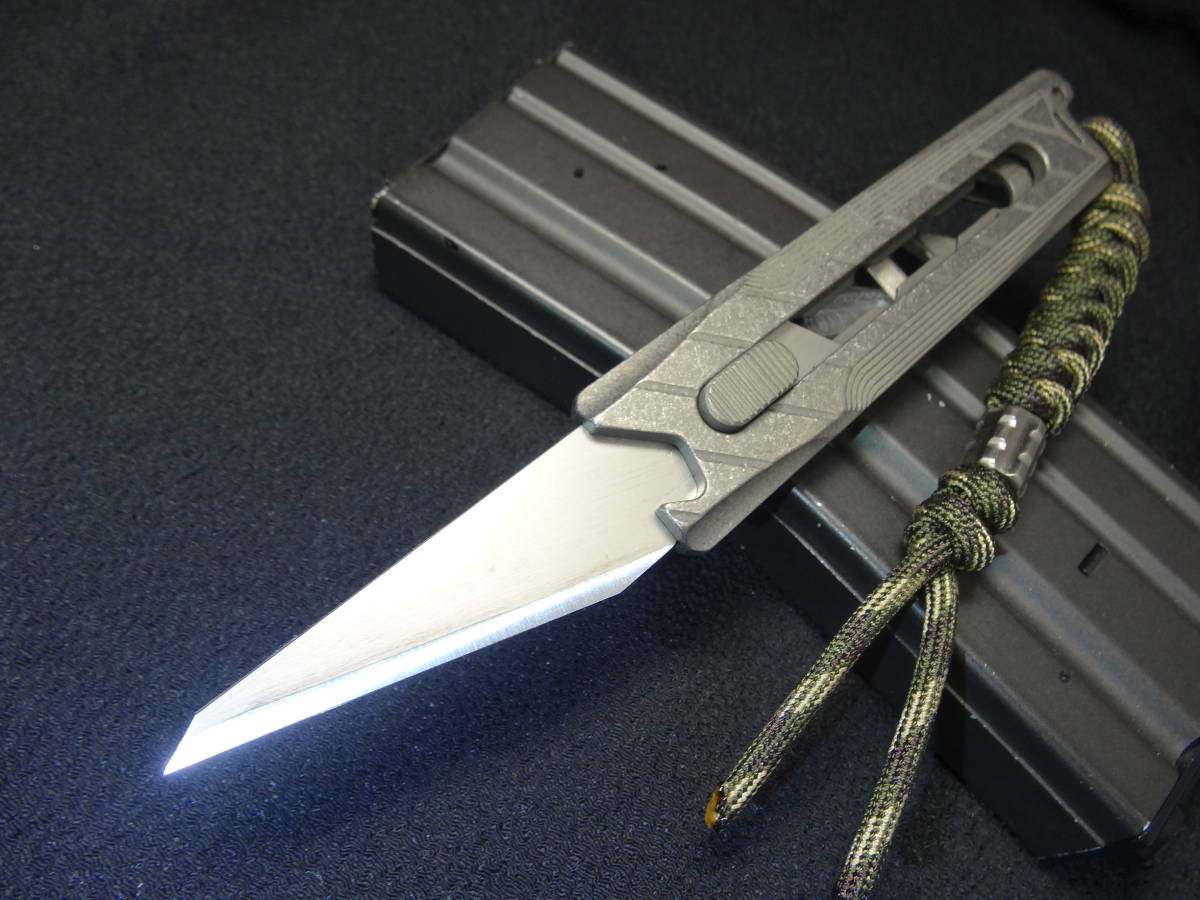 人気セール，安い TC-4チタニウム製タクティカルカッターナイフ ハンドメイドの逸品 OLFA社製 XB34 SUS420J2鋼ブレード搭載 チタン製ナイフビーズ付属(ナイフ)｜売買されたオークション情報、yahooの商品情報をア その他