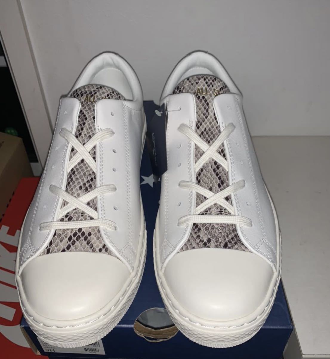 27cm 正規品 CONVERSE レザーオールスター コンバース メンズ 白