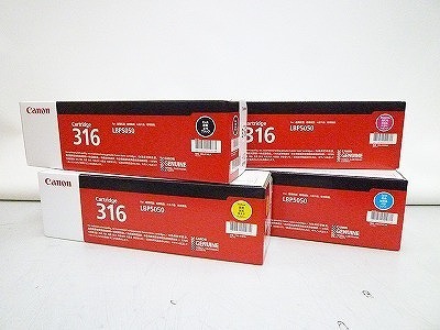 高品質，正規品 キヤノン Canon トナー 4色セット カートリッジ316 シアン イエロー マゼンタ ブラック(キヤノン)｜売買されたオークション情報、yahooの商品情報をアーカイブ公開 - オークファン キヤノン