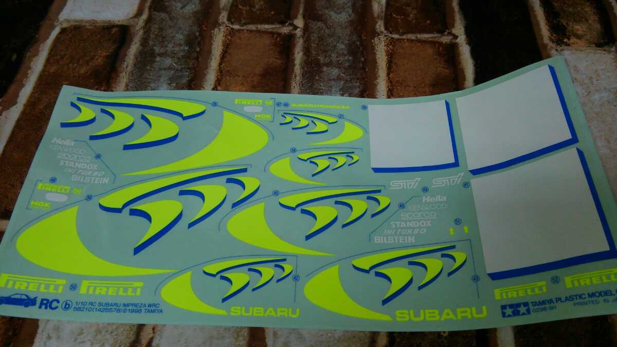 タミヤ　１/１０　スバルインプレッサWRC　ステッカー　５８２１０