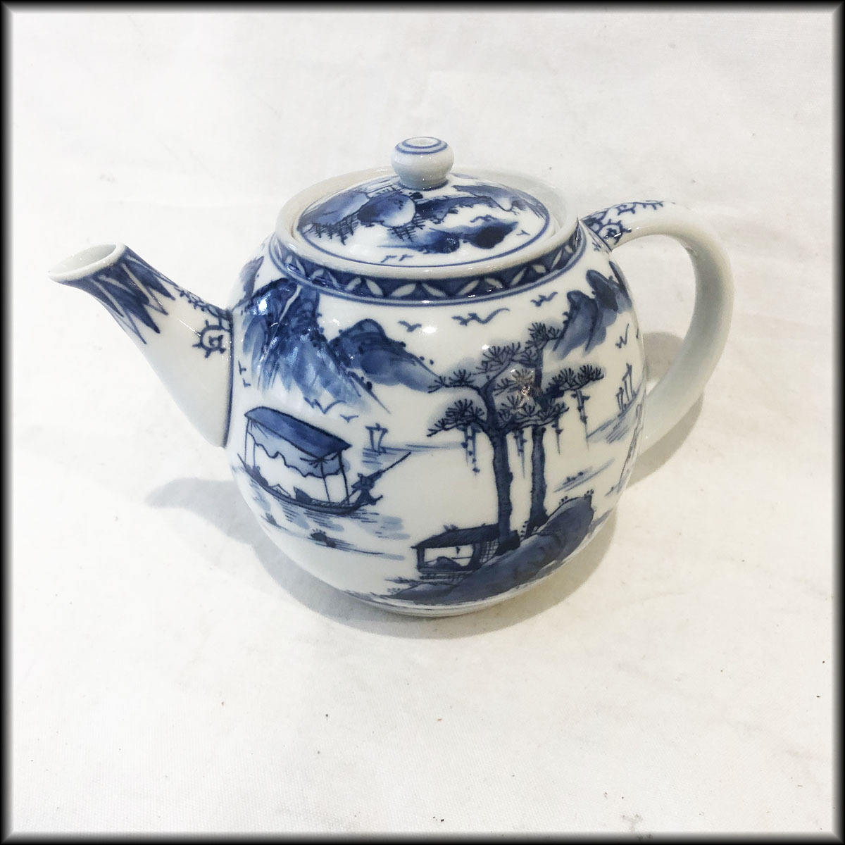 古染付 水注 煎茶道具 茶道具 茶道具◇山水◇煎茶 水注 水指 染付 品 中古茶器⁄茶道具 【公式通販】