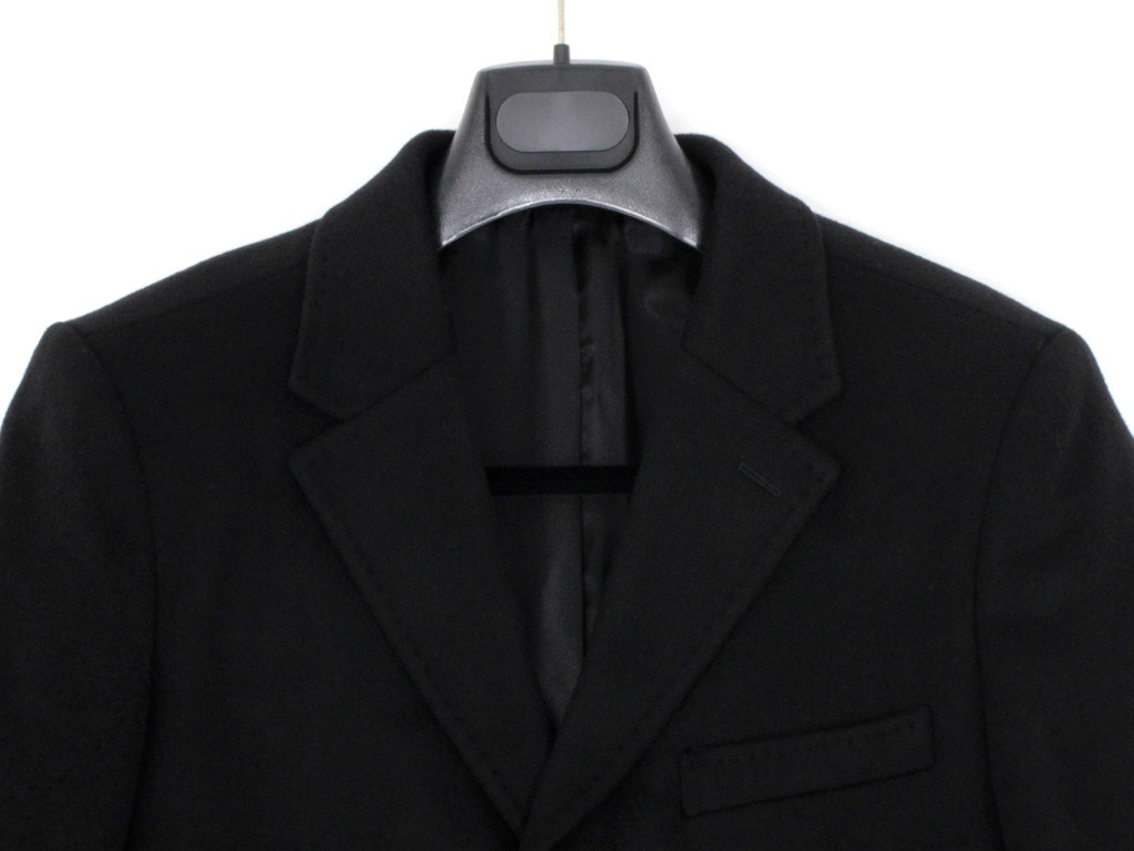 24万新品◇46＝S◇ロベルトカヴァリ黒カシミア混ウールチェスター