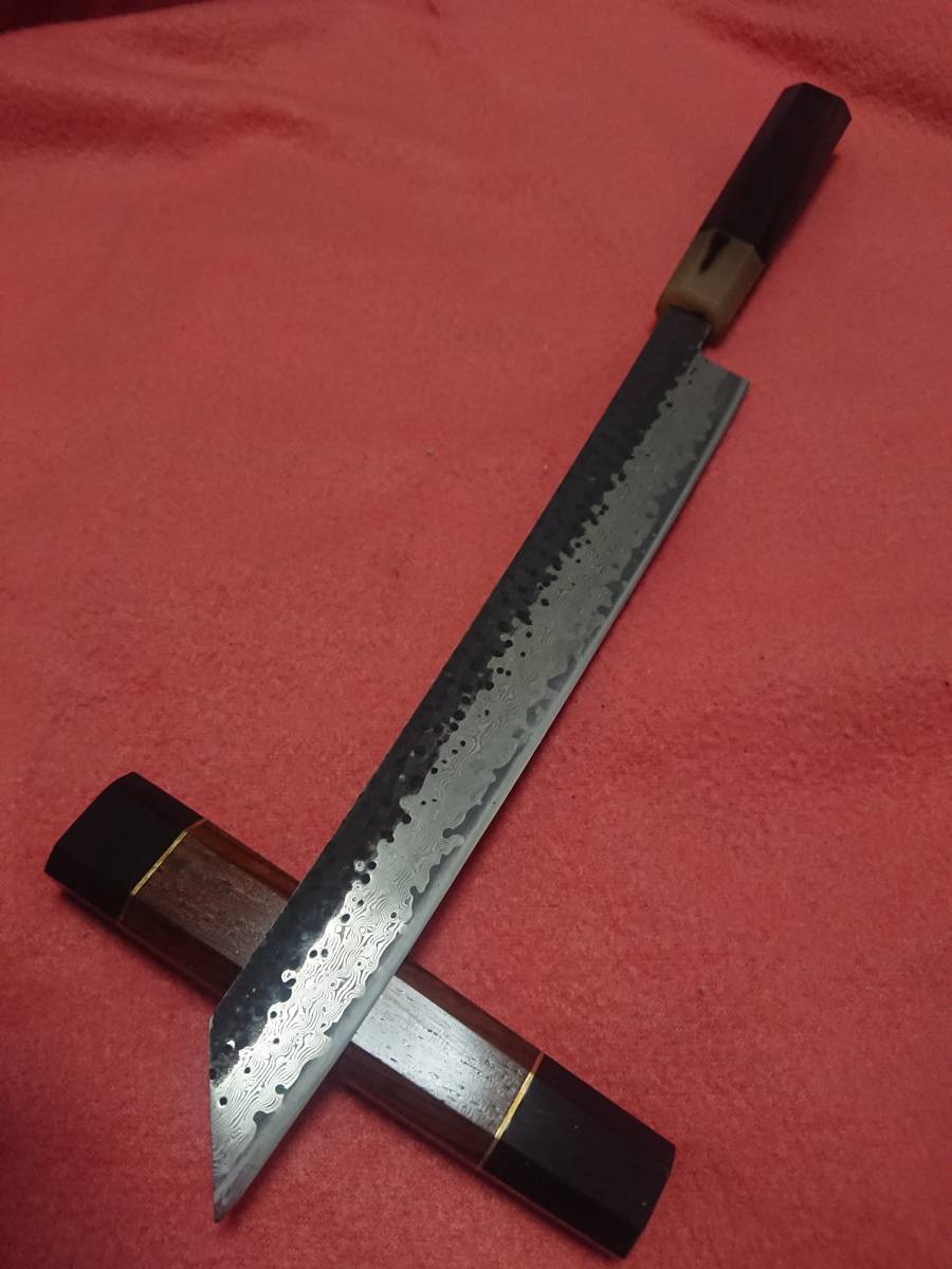 新作，SALE 限定試作 黒打ち墨流刀型V金10号 薄刃切付柳刃包丁9寸270mm デザートアイアンウッド白水牛(刺身包丁)｜売買されたオークション情報、yahooの商品情報をアーカイブ公開 - オークファン 包丁