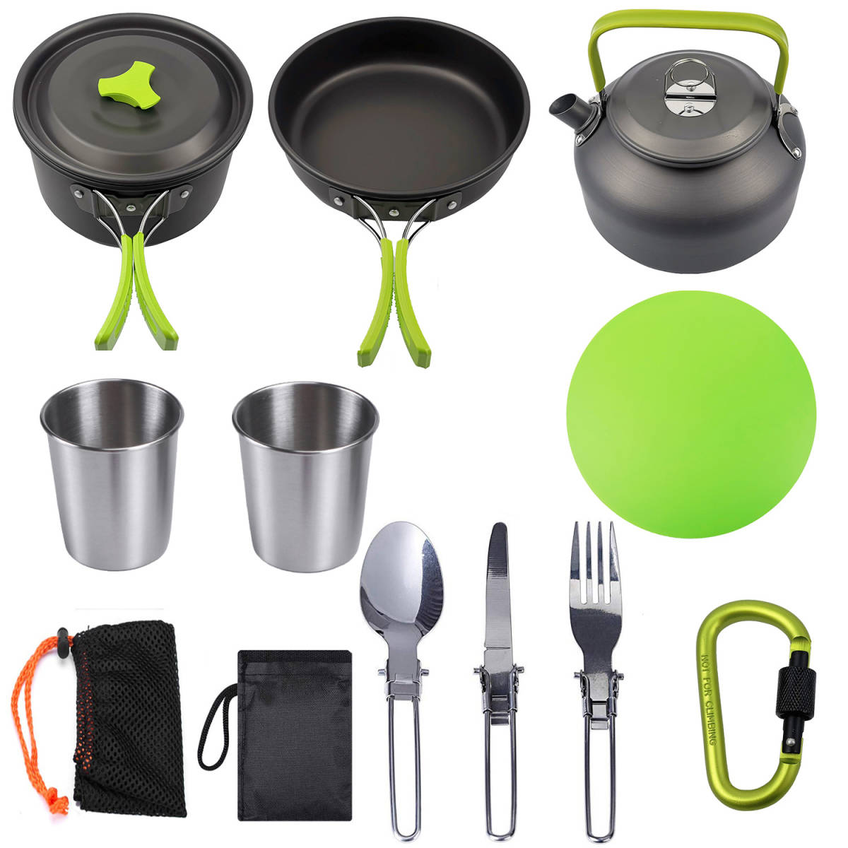 【送料無料，2026】 アウトドア食器セット キャンプ用品 登山用鍋 アルミクッカー BBQ食器 キャンピング鍋 2-3人に適応 小型 軽量 収納袋付き pin11(クッカー)｜売買されたオークション情報、yahooの商品情報をアー クッカー