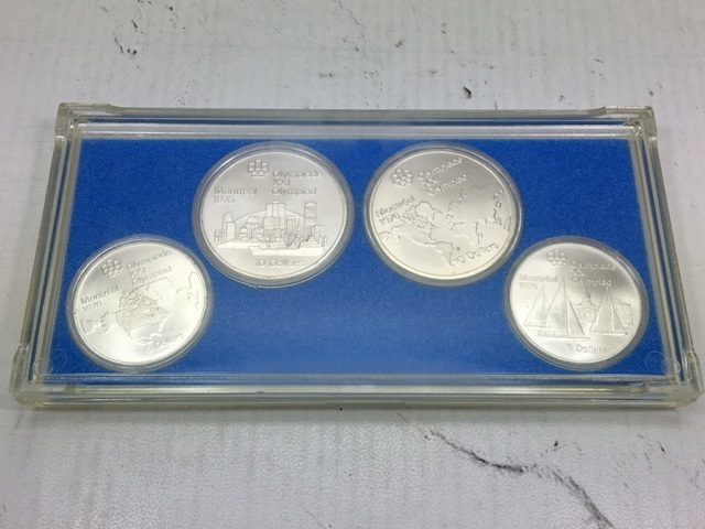 希少1973年モントリオールオリンピック記念銀貨（2枚セット） モントリオールオリンピック記念コイン 銀貨 古銭 モントリオール