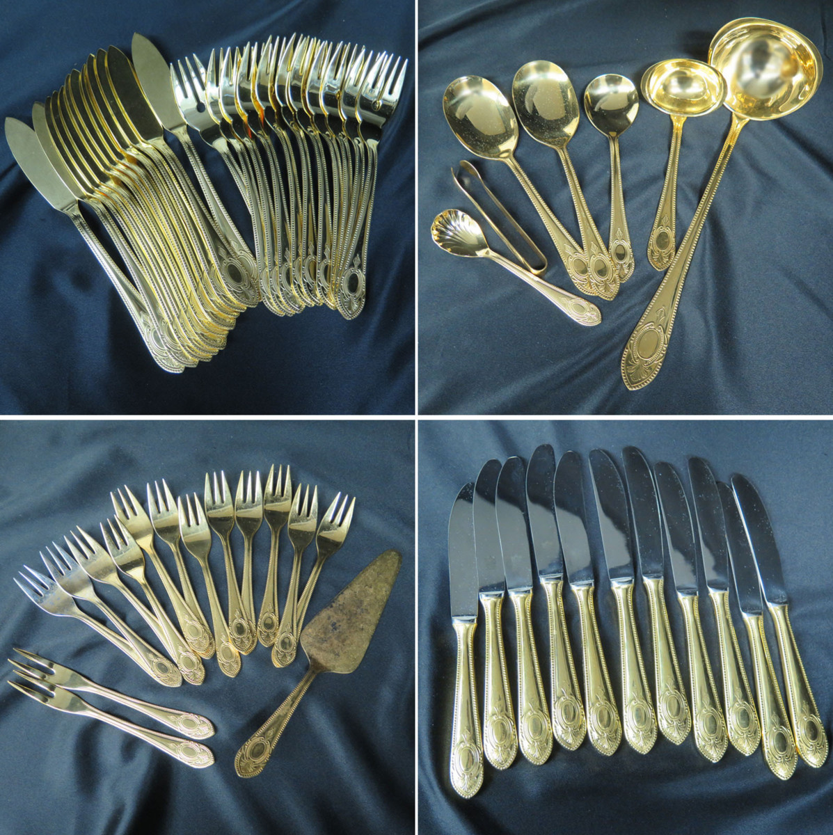 ドイツ ゾーリンゲン SBS 23/24 KARAT HARTVERGOLDET カトラリーセット