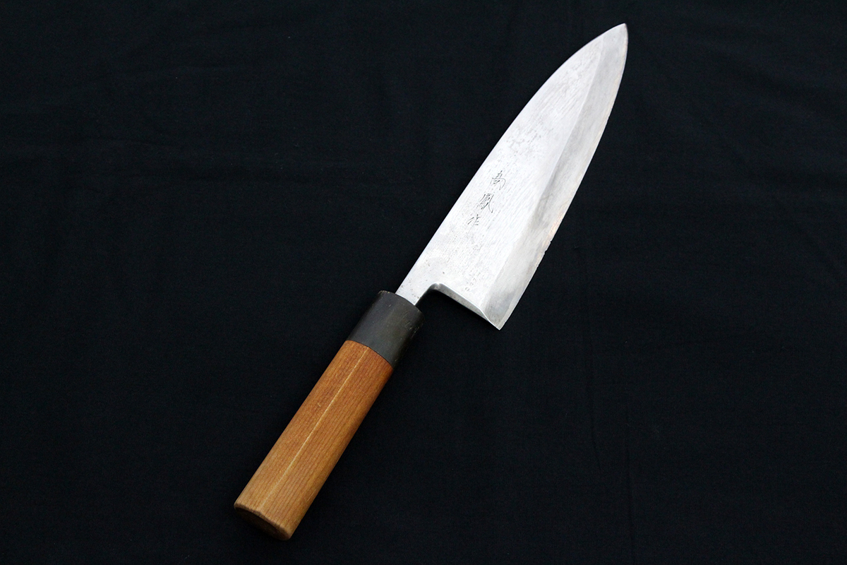 並品｜鈴木商事 高鳳 出刃包丁 七寸 211mm 霞 極上 水牛朴栗型柄 λI1836_3E1A