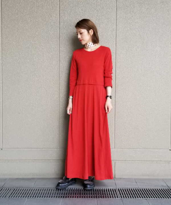 19aw ビームス Ray Beams レッドのマキシ丈ワンピース レイビームス 赤 ロングワンピース ワンピース ロング 売買されたオークション情報 Yahooの商品情報をアーカイブ公開 オークファン Aucfan Com