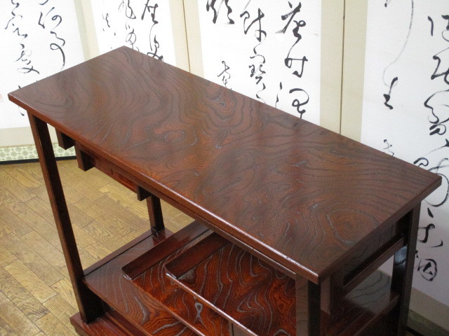 逸品 駿河民芸家具 欅材 5杯抽斗 民芸 飾り棚/茶箪笥/茶棚/水屋/サイド