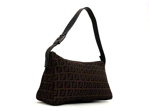 1円 FENDI フェンディ ズッカ ズッキーノ キャンバス×レザー 二つ折り