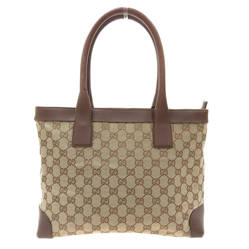 ◇ グッチ GUCCI GGキャンバス トートバッグ ブラウン 茶 33890