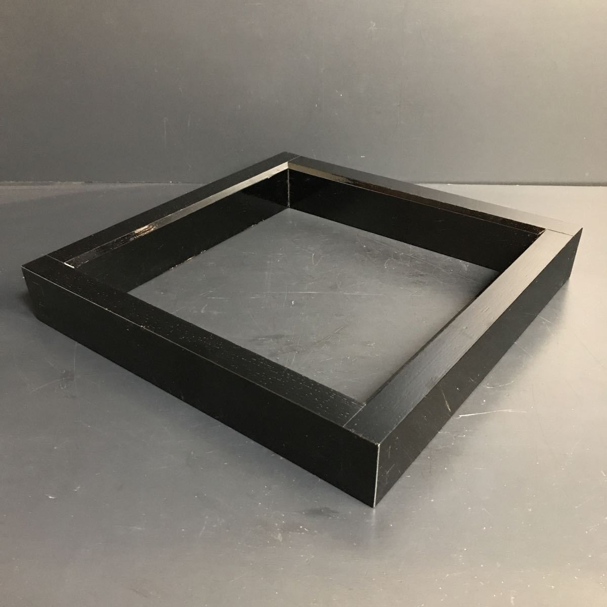 H175] 炉縁 黒漆塗 囲炉裏 囲炉裏枠 茶道具 茶室 和室 骨董 古美術品 