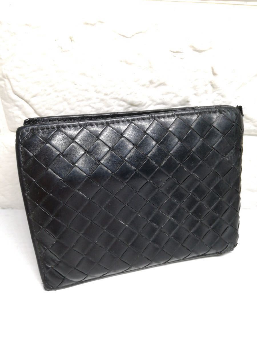 42 割引特別オファー Bottegavenetaボッテガヴェネタイントレチャート二つ折り財布ブラック黒編み込み小物ユニセックスメンズレディース男性女性 小銭入れありintrecciatowal 財布 メンズバッグ シューズ 小物 Coyoterungolf Com