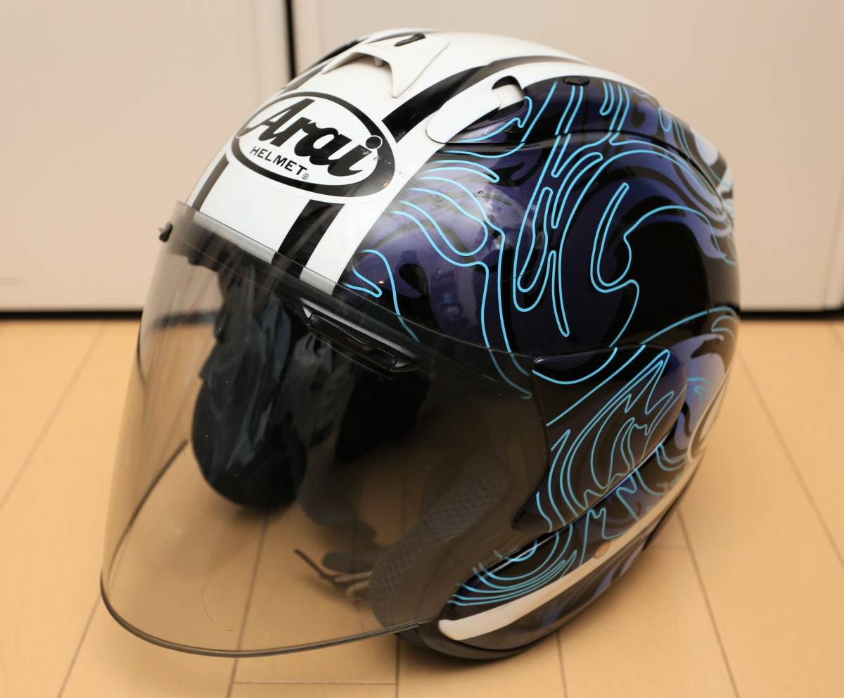 Arai アライ ジェットヘルメット SZ-RAM3 RIPTIDE ブルー size61-62 傷