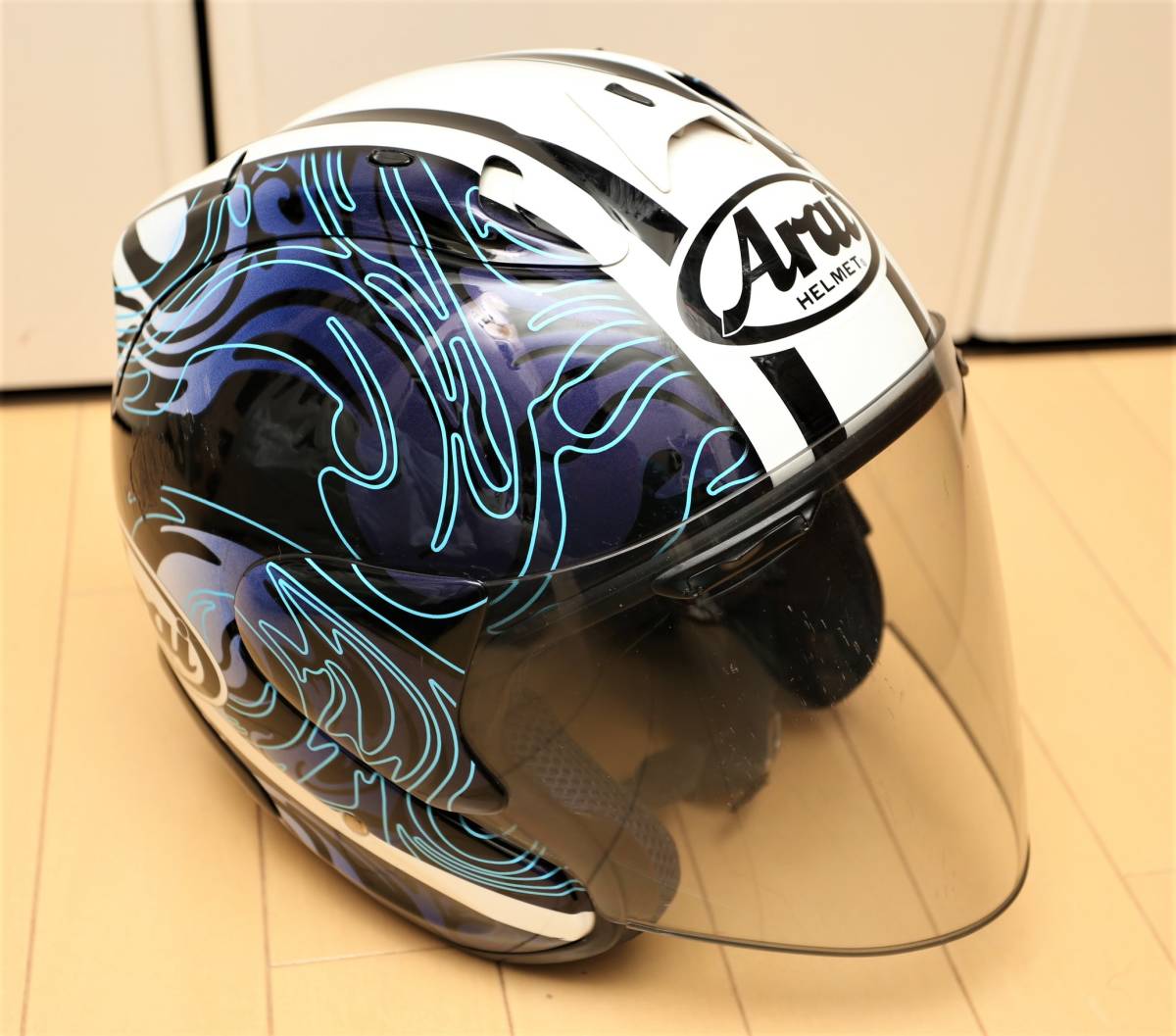 Arai Ram3 SZ ジェットヘルメット　59・60cm アライ　ラム3 Arai アライ ジェットヘルメット SZ-RAM3 RIPTIDE ブルー size61-62 傷