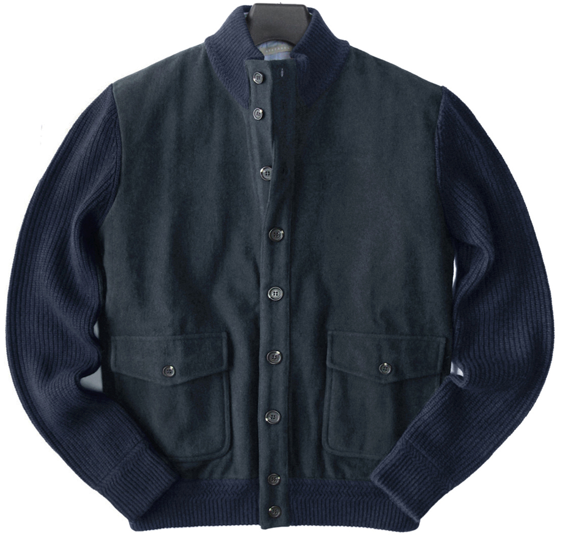 SALE，人気SALE 本物 GUTTERIDGE 素材切り替え ニット使用 ブルゾン ウール ＆ カシミヤ 素材(Lサイズ)｜売買されたオークション情報、yahooの商品情報をアーカイブ公開 - オークファン ジャンパー、ブルゾン一般