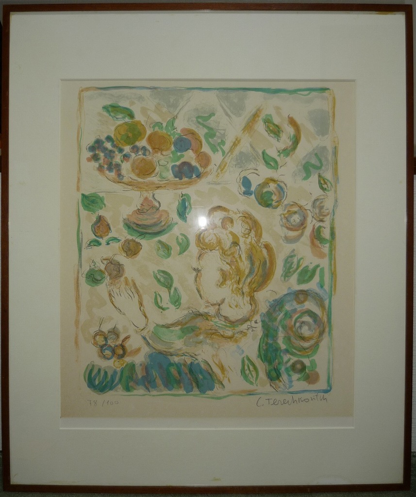 テレスコヴィッチ「競馬場」リトグラフ49/95額56×74.5絵37×55cm ☆版画☆テレスコビッチ リトグラフ☆Q93 2026年最新Yahoo