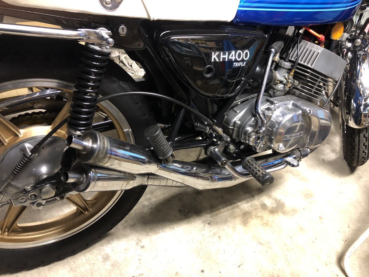 KH400 マッハ400ss爆竹チャンバーメイカー不明 カワサキ KH400 チャンバー メーカー不明 当時 セレクト スガヤ キジマ