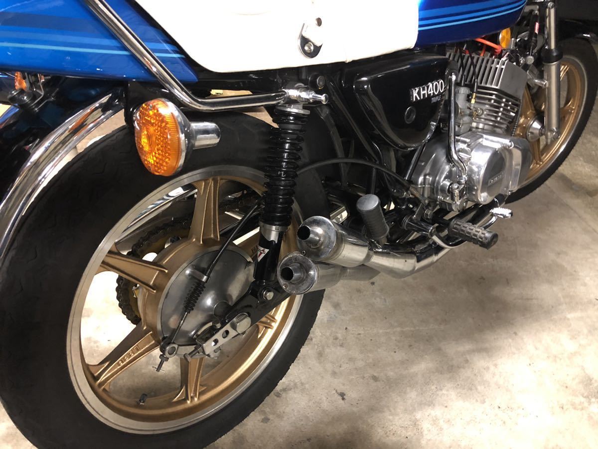 KH400 マッハ400ss爆竹チャンバーメイカー不明 カワサキ KH400 チャンバー メーカー不明 当時 セレクト スガヤ キジマ