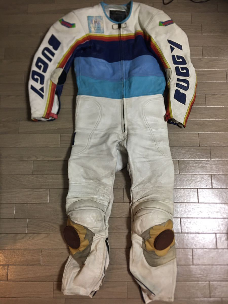 バギー玉井 片山敬済レプリカスーツ BUGGY KATAYAMA 革ツナギ BUGGY バギー レーシングスーツ 片山 KATAYAMA レプリカ 牛革100
