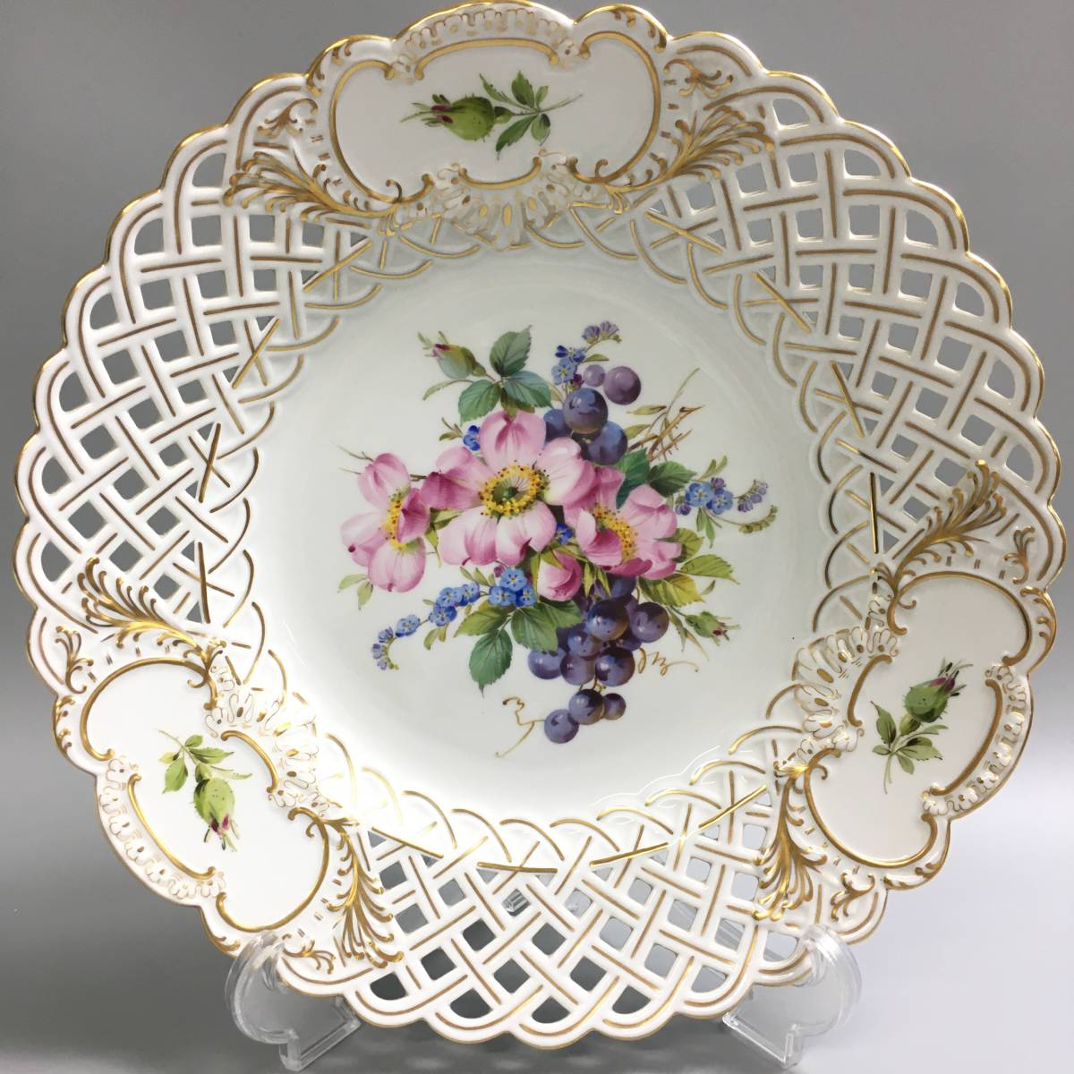 ☆B04152【未使用保管品】MEISSEN マイセン/金彩/プレート 大皿