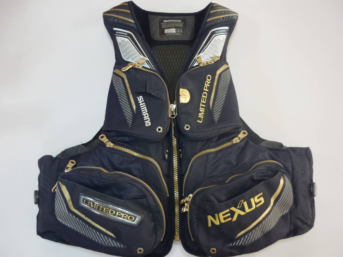 最安値 シマノ NEXUS リフレクトフローティングベスト LIMITED PRO VF-112R 品 Lサイズ黒色(ライフジャケット)｜売買されたオークション情報、yahooの商品情報をアーカイブ公開 - オークファン ライフジャケット