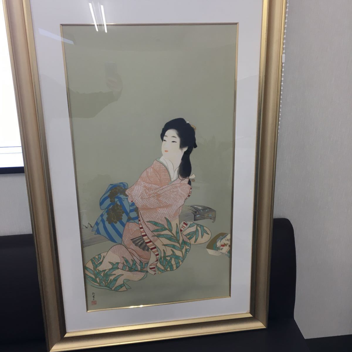 上村松園 シルクスクリーン 「娘深雪」 娘深雪 - 美品 複製 掛け軸