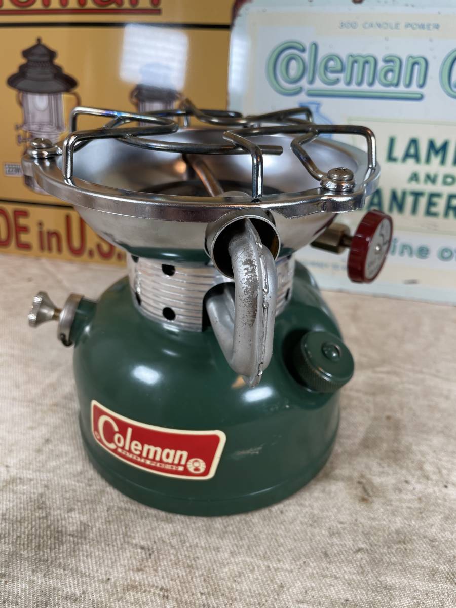 【人気SALE，格安】 名品 コールマン 502 シングルバーナー パテペン 1966年6月刻印 分解整備済 /coleman ビンテージ 緑 赤バルブ(ガソリン)｜売買されたオークション情報、yahooの商品情報をアーカイブ公開 - オーク ガソリン