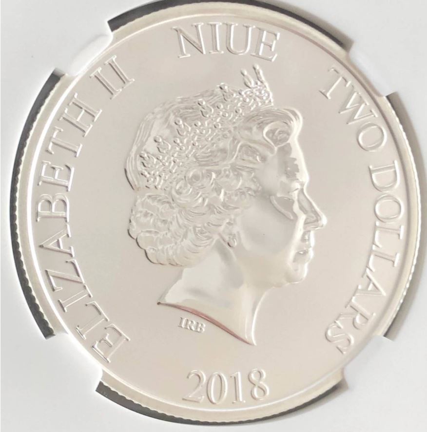 ミッキーマウス90周年記念コイン 2018年 ニウエ 2ドル銀貨 NGC鑑定済